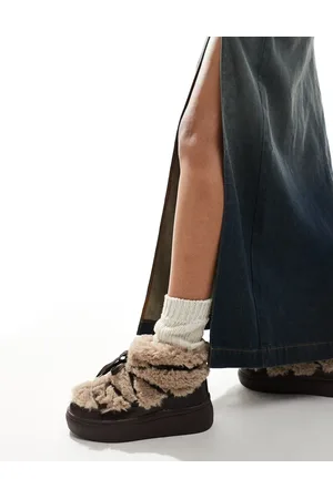 South Beach Fluffy Lace Up Mini Boots in