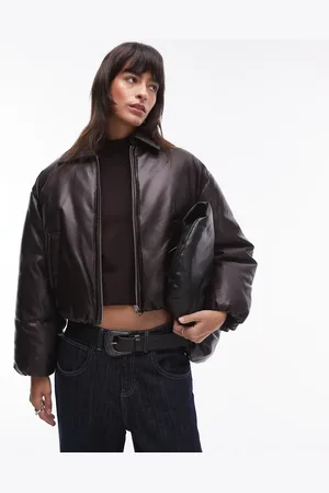 MANGO Padded bomber jacket in burgundy