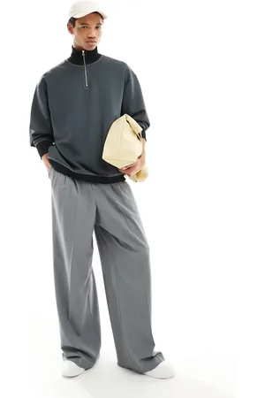 ASOS Oversized scuba half zip funnel neck sweatshirt in marl