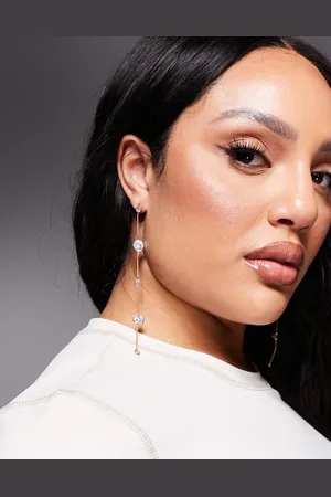 ASOS Drop earrings with crystal and chain details in tone
