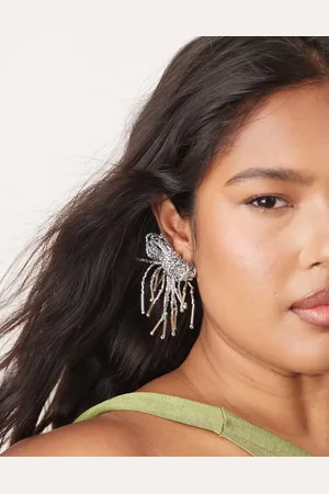 ASOS Stud earrings with beaded bow detail in tone