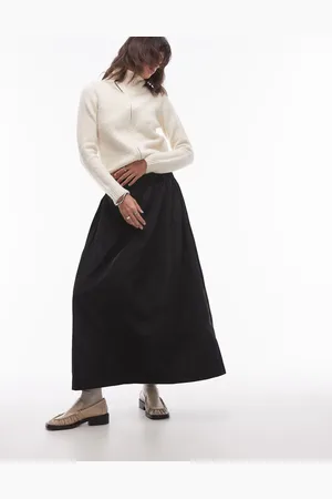 Topshop Techy full skirt with ruched waist in