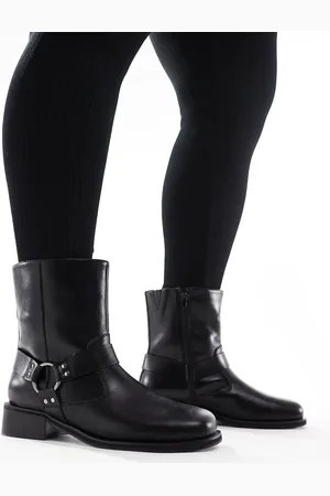 Yours Square toe biker boot in