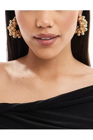 ASOS Hoop earrings with multi ball detail in tone