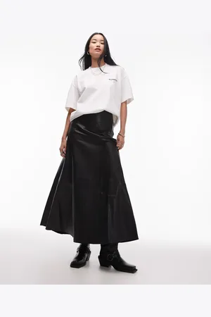 AllSaints Gia leather maxi skirt in