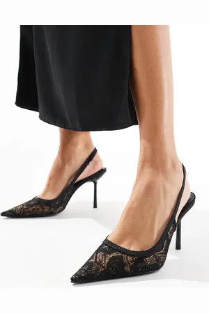 ASOS Poser slingback high heeled shoes in lace