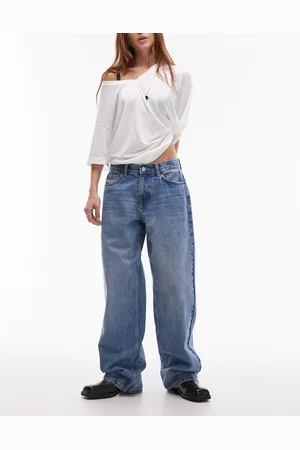 Topshop Low rise Cinch jeans in mid