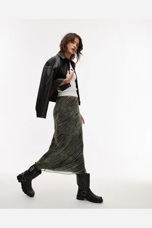 MANGO Zebra print maxi skirt in