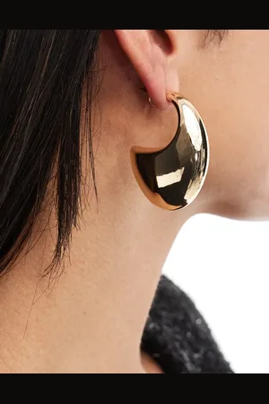 ASOS Hoop earrings with chubby oval detail in tone