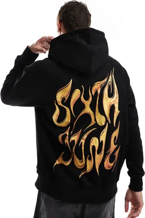 Sixth June Back printed chrome logo hoodie in