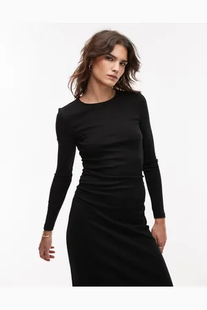 MANGO Cinched waist fine knit midi dress in
