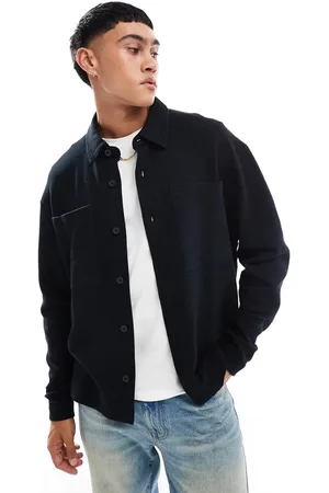 ASOS Oversized ribbed button through jersey jacket in