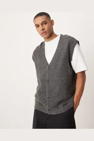 ASOS Oversized knitted button through vest in