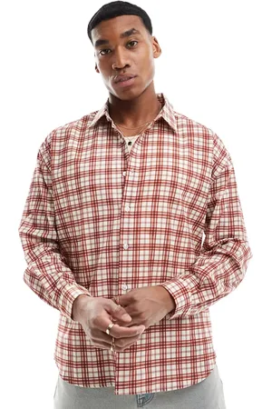 ASOS Extreme oversized soft shirt in red check