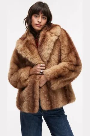 MANGO Mixed faux fur jacket in