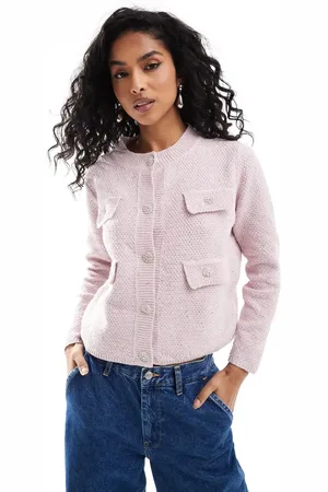 Style Cheat Sparkle button knit cardigan in