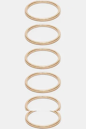 Topshop Bailey pack of 6 bangles in tone
