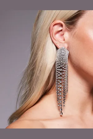 ASOS Drop earrings with waterfall crystal drench detail in tone