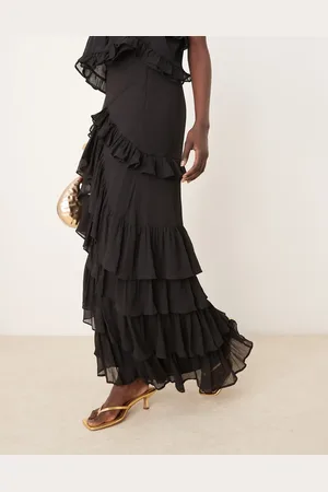 ASOS Chiffon ruffle maxi skirt in
