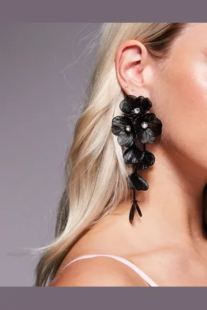 ASOS Drop earrings with 3D floral design in