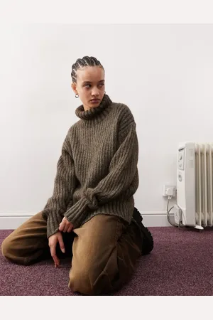 Weekday Elvine wool & alpaca blend chunky knit turtle neck jumper in