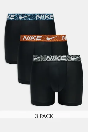 Nike Essential Microfibre 3 pack boxer brief with coloured waistbands in blue/orange/grey
