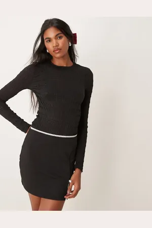 VILA Textured long sleeve bodysuit in