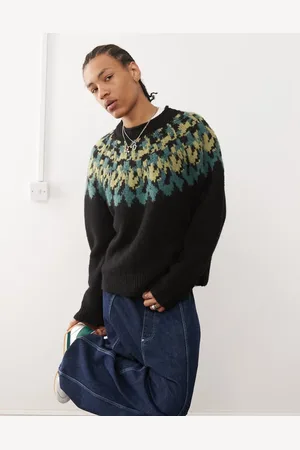 Weekday Momo wool blend oversized fairisle jumper in
