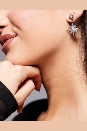 ASOS Front and back drop earrings with celestial design in tone