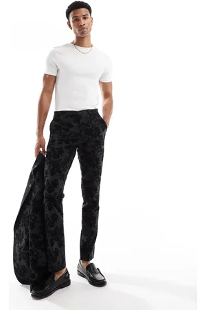 Twisted Tailor Fleet suit trousers in black and charcoal floral co-ord