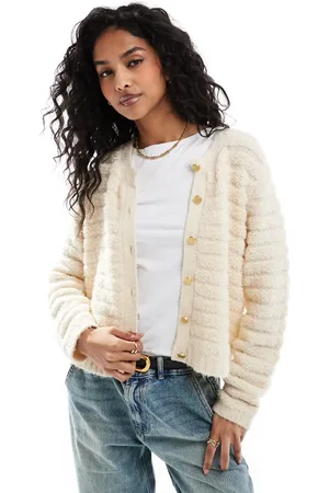 ONLY Textured cardigan in cream