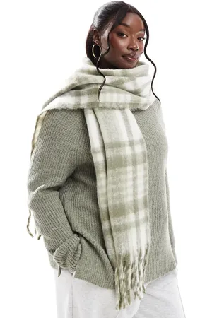 Pieces® Super soft tassel scarf in check