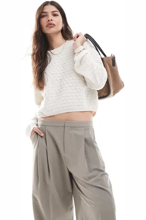 Pieces® Textured super soft jumper in cream