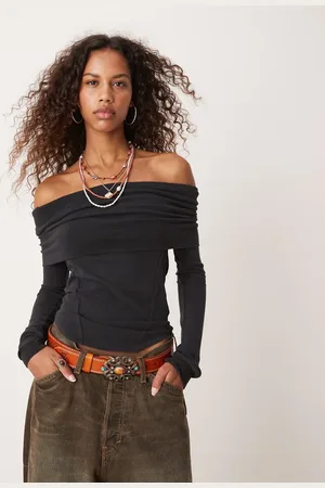 Free People Ribbed foldover bandeau top in