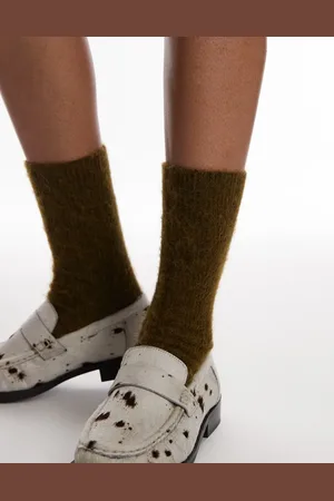 & OTHER STORIES Premium alpaca blend socks in khaki