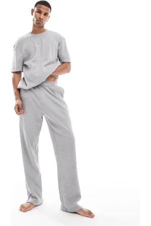 River Island Waffle pyjama set in marl