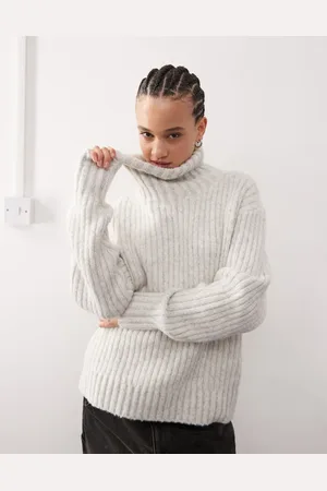 Weekday Elvine wool & alpaca blend chunky knit turtle neck jumper in