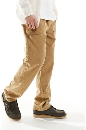 ASOS Straight pull on corduroy carpenter rousers in beige