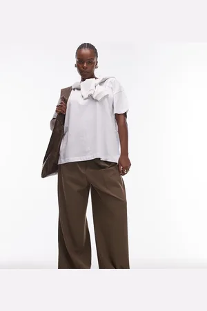 MANGO Curve elasticated tie waist relaxed trouser in