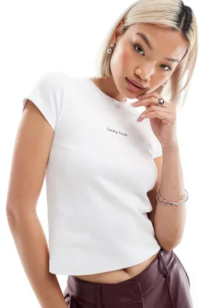French Connection FCUK baby tee with lucky slogan in