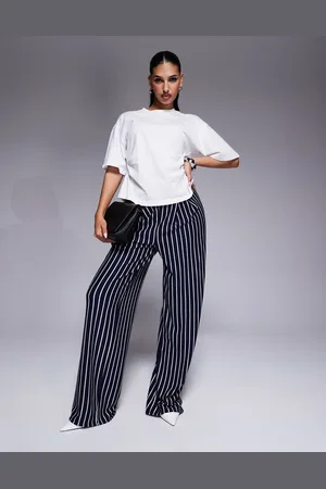 ASOS Tailored jogger in navy and white stripe