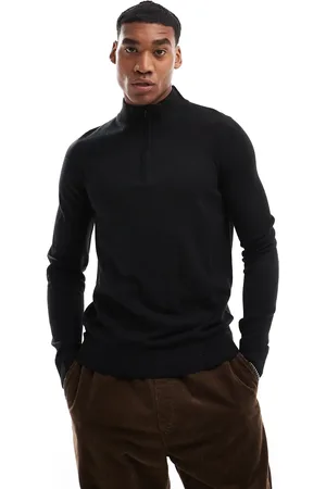 Threadbare Soft touch half zip funnel neck jumper in