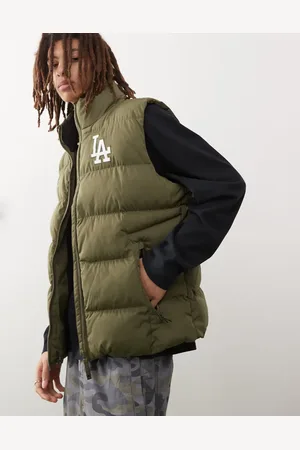 47 Brand LA Dodgers padded hooded gilet in khaki