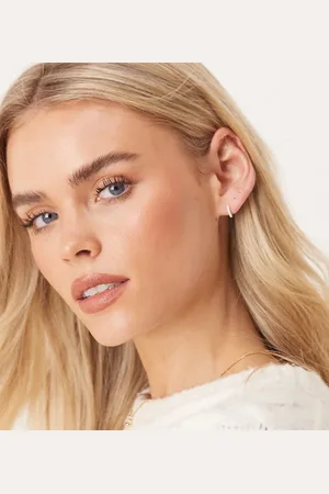 Orelia Pearl mini hoop earrings in sterling