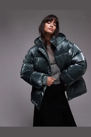 Topshop Puffer jacket in high shine