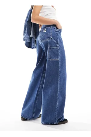 Carhartt Jens high waisted loose fit jeans in stone wash