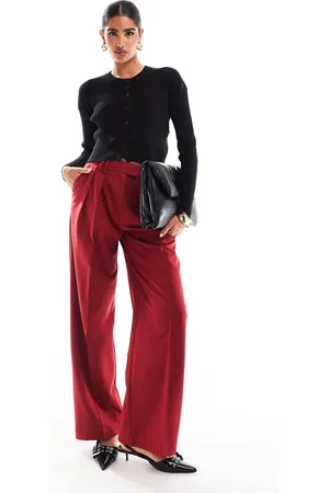 ASOS Tailored wide leg trousers with pleat detail in