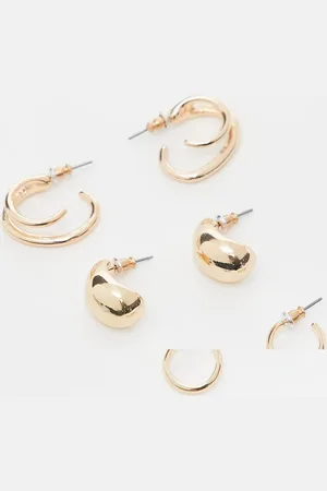 Reclaimed Earring multipack with dome and huggie hoops in