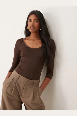 MANGO Soft touch scoop neck t-shirt in