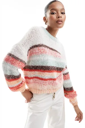 ONLY Multi stripe knitted jumper in